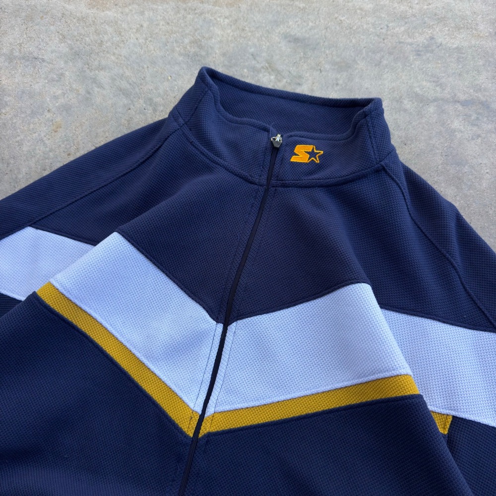 Vintage Y2K Starter Track Jacket Sportswear Streetwear Navy Blue XL (j4)